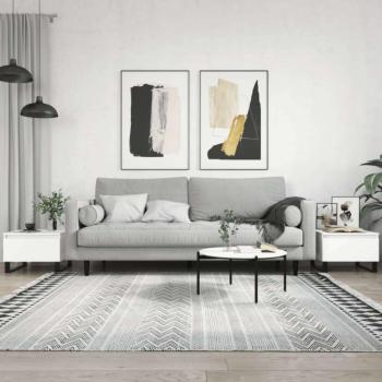 vidaXL 2 db fehér szerelt fa dohányzóasztal 50 x 46 x 35 cm kép