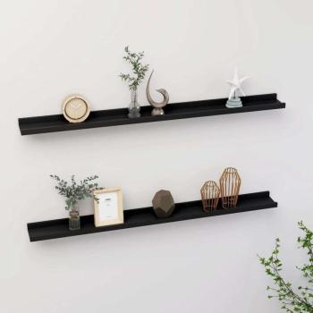 vidaXL 2 db fekete fali polc 100 x 9 x 3 cm kép