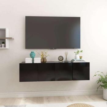 vidaXL 2 db fekete függő TV-szekrény 60 x 30 x 30 cm kép