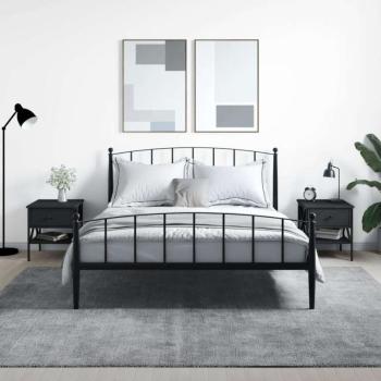 vidaXL 2 db fekete szerelt fa éjjeliszekrény 40 x 42 x 45 cm kép