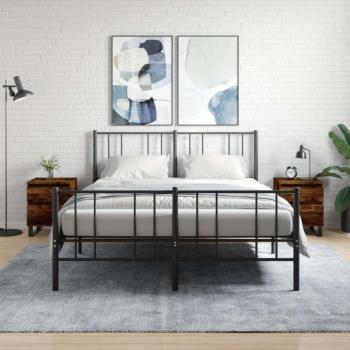 vidaXL 2 db füstös tölgyszínű éjjeliszekrény 40 x 35 x 50 cm kép