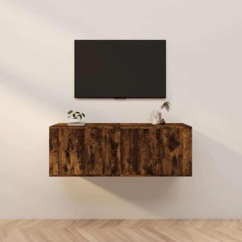 vidaXL 2 db füstös tölgyszínű fali TV-szekrény 57x34,5x40 cm kép