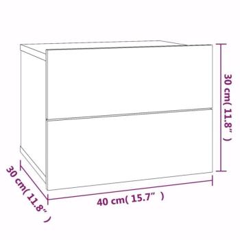 vidaXL 2 db füstös tölgyszínű szerelt fa éjjeliszekrény 40x30x30 cm kép