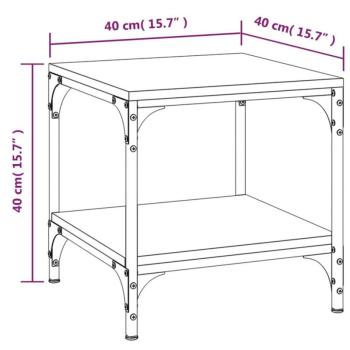 vidaXL 2 db füstös tölgyszínű szerelt fa kisasztal 40 x 40 x 40 cm kép