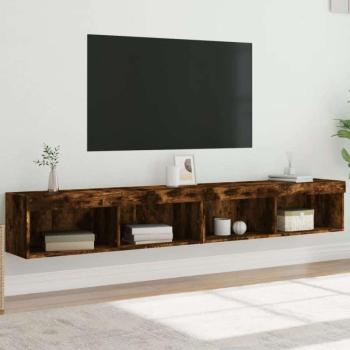 vidaXL 2 db füstös tölgyszínű TV-szekrény LED-világítással 100x30x30cm kép