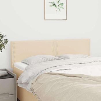 vidaXL 2 db krémszínű szövet fejtámla 72 x 5 x 78/88 cm kép