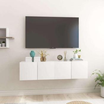 vidaXL 2 db magasfényű fehér függő TV-szekrény 60 x 30 x 30 cm kép