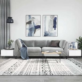 vidaXL 2 db magasfényű fehér szerelt fa dohányzóasztal 50 x 46 x 35 cm kép