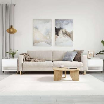 vidaXL 2 db magasfényű fehér szerelt fa dohányzóasztal 50 x 46 x 50 cm kép
