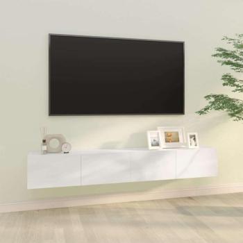 vidaXL 2 db magasfényű fehér szerelt fa fali TV-szekrény 100x30x30 cm kép