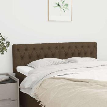 vidaXL 2 db sötétbarna szövet fejtámla 72 x 7 x 78/88 cm kép