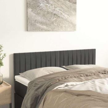 vidaXL 2 db sötétszürke bársony fejtámla 72 x 5 x 78/88 cm kép