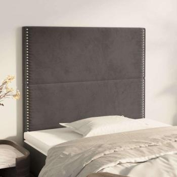 vidaXL 2 db sötétszürke bársony fejtámla 80 x 5 x 78/88 cm kép