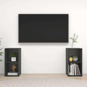 vidaXL 2 db szürke forgácslap TV-szekrény 72 x 35 x 36,5 cm kép