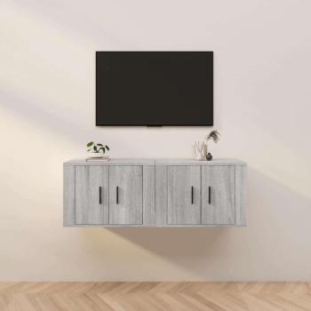 vidaXL 2 db szürke sonoma falra szerelhető TV-szekrény 57x34,5x40 cm kép