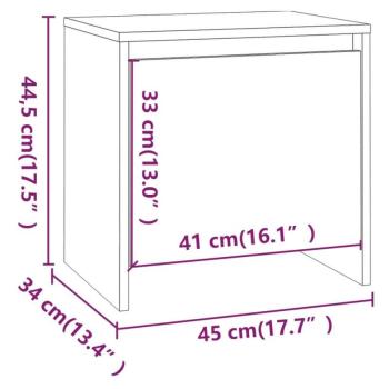 vidaXL 2 db szürke sonoma színű éjjeliszekrény 45 x 34 x 44,5 cm kép