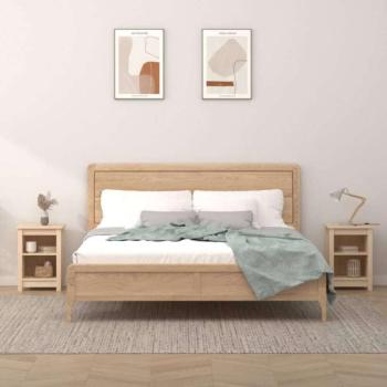 vidaXL 2 db tömör fenyőfa éjjeliszekrény 40 x 35 x 55 cm kép
