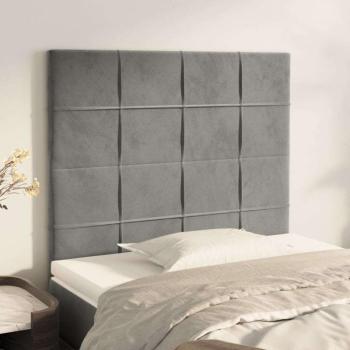 vidaXL 2 db világosszürke bársony fejtámla 80 x 5 x 78/88 cm kép