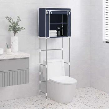 vidaXL 2 szintes kék vas WC feletti tárolóállvány 56x30x170 cm kép