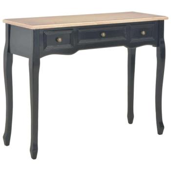 vidaXL 280046  Dressing Console Table with 3 Drawers Black kép