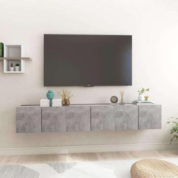 vidaXL 3 db betonszürke függő TV-szekrény 60 x 30 x 30 cm kép