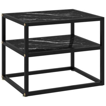 vidaXL 322854  Console Table Black 50x40x40 cm Tempered Glass kép