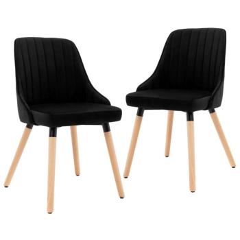 vidaXL 323058  Dining Chairs 2 pcs Black Velvet kép