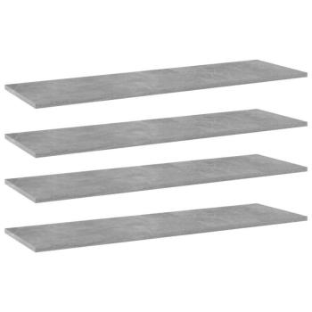 vidaXL 4 db betonszürke forgácslap könyvespolc 100 x 30 x 1,5 cm kép