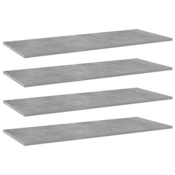 vidaXL 4 db betonszürke forgácslap könyvespolc 100 x 40 x 1,5 cm kép