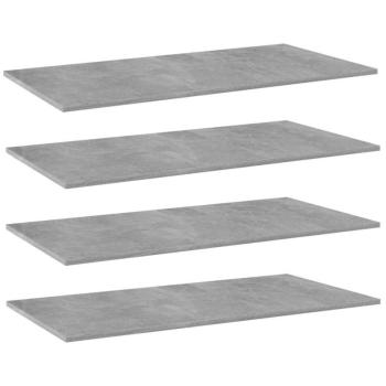 vidaXL 4 db betonszürke forgácslap könyvespolc 100 x 50 x 1,5 cm kép