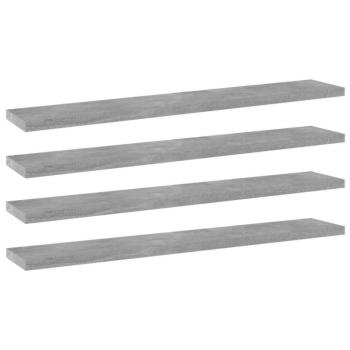 vidaXL 4 db betonszürke forgácslap könyvespolc 60 x 10 x 1,5 cm kép