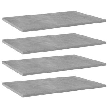 vidaXL 4 db betonszürke forgácslap könyvespolc 60 x 40 x 1,5 cm kép