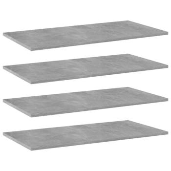 vidaXL 4 db betonszürke forgácslap könyvespolc lap 80 x 40 x 1,5 cm kép