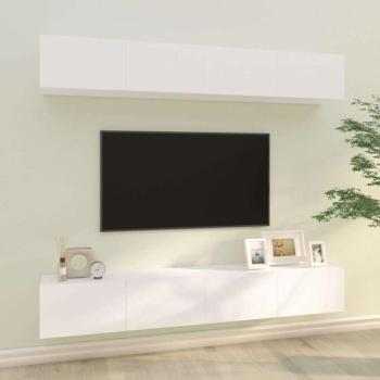 vidaXL 4 db fehér fali TV-szekrény 100 x 30 x 30 cm kép