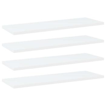 vidaXL 4 db fehér forgácslap könyvespolc 60 x 20 x 1,5 cm kép