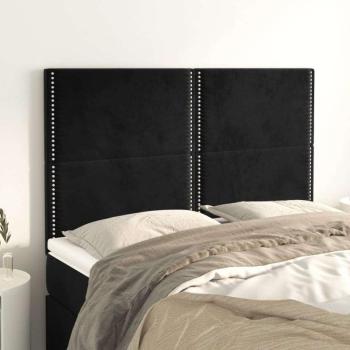 vidaXL 4 db fekete bársony fejtámla 72 x 5 x 78/88 cm kép