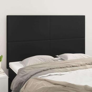 vidaXL 4 db fekete műbőr fejtámla 72 x 5 x 78/88 cm kép