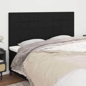 vidaXL 4 db fekete szövet fejtámla 80 x 5 x 78/88 cm kép
