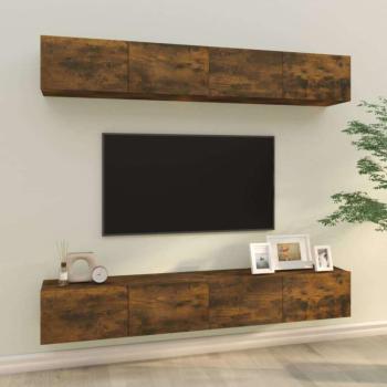 vidaXL 4 db füstös tölgy színű fali TV-szekrény 100 x 30 x 30 cm kép