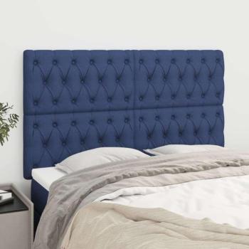 vidaXL 4 db kék szövet fejtámla 72 x 7 x 78/88 cm kép