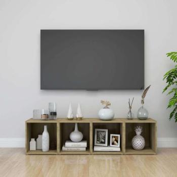 vidaXL 4 db sonoma tölgy színű forgácslap TV-szekrény 37 x 35 x 37 cm kép