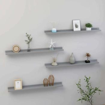vidaXL 4 db szürke fali polc 80 x 9 x 3 cm kép