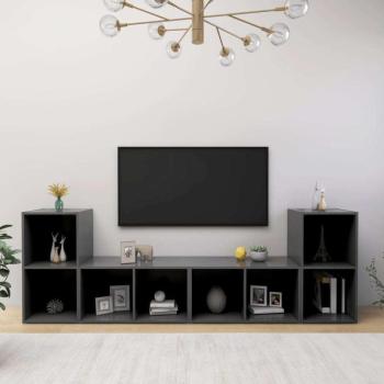 vidaXL 4 db szürke forgácslap TV-szekrény 72 x 35 x 36,5 cm kép