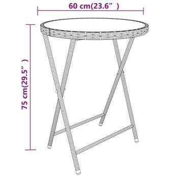 vidaXL 5 részes fekete polyrattan és edzett üveg kerti bisztrószett kép