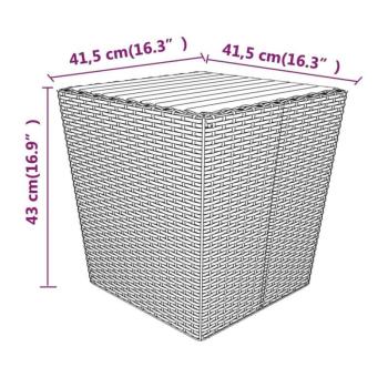 vidaXL 5 részes szürke polyrattan és tömör akácfa kerti bisztrószett kép