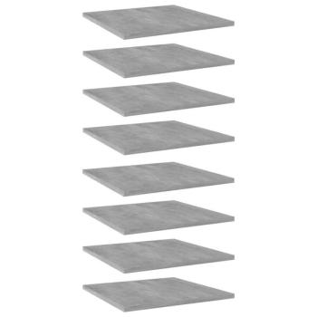 vidaXL 8 db betonszürke forgácslap könyvespolc 40 x 40 x 1,5 cm kép