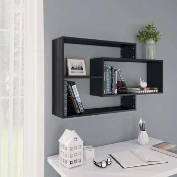 vidaXL 800325  Wall Shelves Black 104x20x58,5 cm Chipboard kép