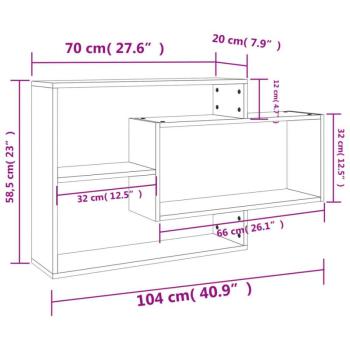 vidaXL 800328  Wall Shelves Concrete Grey 104x20x58,5 cm Chipboard kép