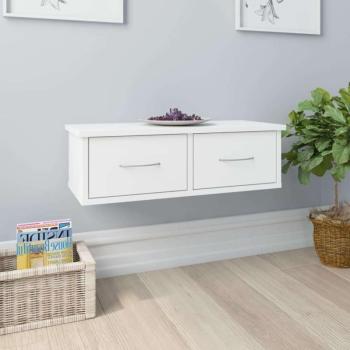 vidaXL 800585  Wall-mounted Drawer Shelf White 60x26x18,5 cm Chipboard kép