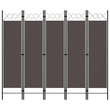 vidaXL antracitszürke 5 paneles paraván 200 x 180 cm kép